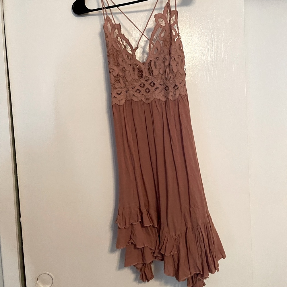 Free people mauve-pink mini dress
